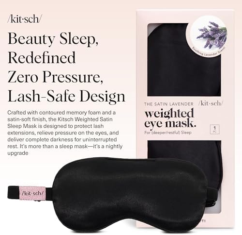 Kitsch Weighted Satin Sleep Mask | Eye Masks for Sleep - (4.1oz/116g) - Image 2