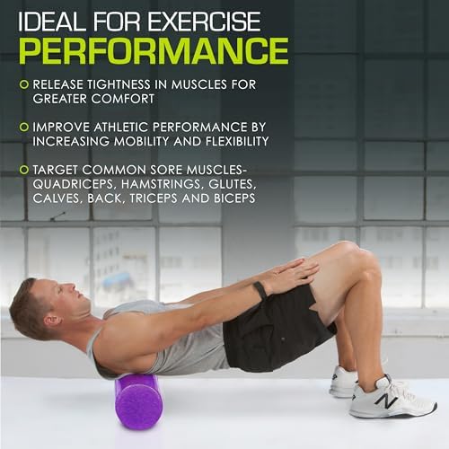 ProsourceFit High Density Foam Rollers 36 - inches long,Firm Full Body Athletic Massage Tool for Back Stretching, Yoga, Pilates, Post Workout Muscle Recuperation, Purple - Image 6