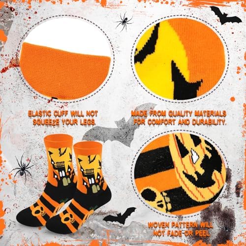 Halloween Gifts for Girls Women Adults, 6 Pieces Halloween Pumpkin Spooky Basket Gift with 20 Oz Tumbler, Socks, Bracelet, Keychain, Greeting Cards, Cute Pumpkin Gift for Her, Sister, Friends, Girls - Image 5