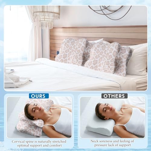 Hahafelt Cooling Cervical Neck Pillowcase,Leopard Print Color,Standard Size - Image 5