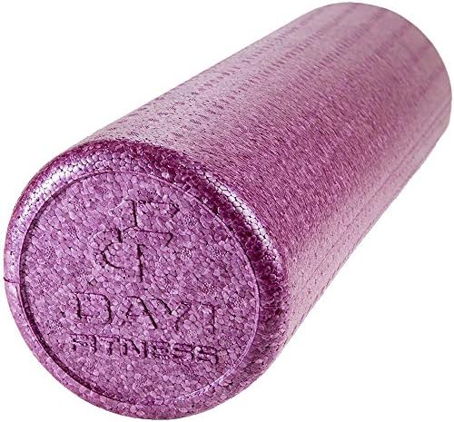 High Density Muscle Foam Rollers by Day 1 Fitness - Sports Massage Rollers for Stretching, Physical Therapy, Deep Tissue, Myofascial Release - Ideal for Exercise and Pain Relief – Solid Purple, 12” by Day+1+Fitness