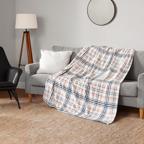 Lucky Brand Camper Plaid Beige 50"x70" Cozy Plush Blanket - Premium Microfiber Throw for Luxurious Comfort and Style - Image 4