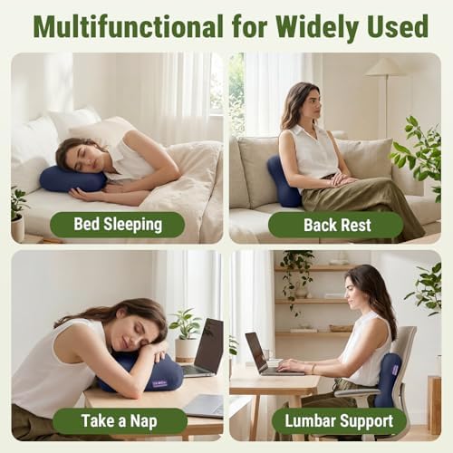 ZZ-WELL Neck Pillow for Sleeping - Memory Foam Pillows with Portable Storage Bag, Cooling Pillowcase - Soft Sleeping Pillow for Side Back Sleepers on Bed, Camping, Travel Size (Blue) - Image 5