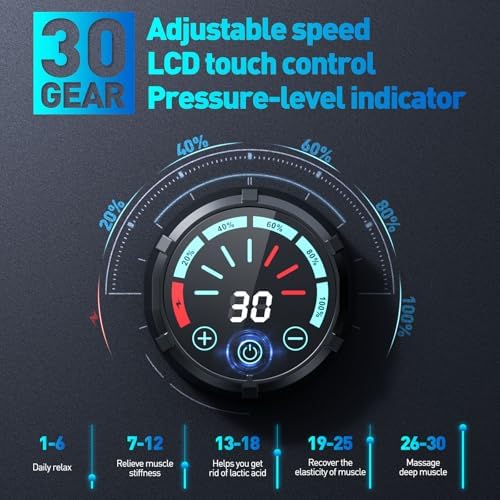 Massage Gun, Deep Tissue Percussion Massager for Pain Relief, Super Quiet Portable Body Relaxation Electric Muscle Massage Gun with 10 Attachment 30 Speed - Image 5