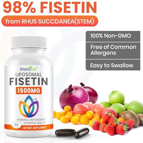 1500mg Fisetin Supplements - Powerful Absorption with Liposomal Delivery,98% Pure Fisetin,Polyphenol Antioxidant for Healthy Aging,Non-GMO - 1 Bottles, 60 Softgels for Adults - Image 5