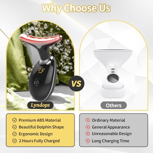 Portable Face Beauty Device, 7 Color Portable Face Massager Tool for Skin Care, Based on Triple Action LED, Thermal, and Vibration Technologies, at Home Skin Care Face Sculpting Tool(Glossy Black) - Image 7