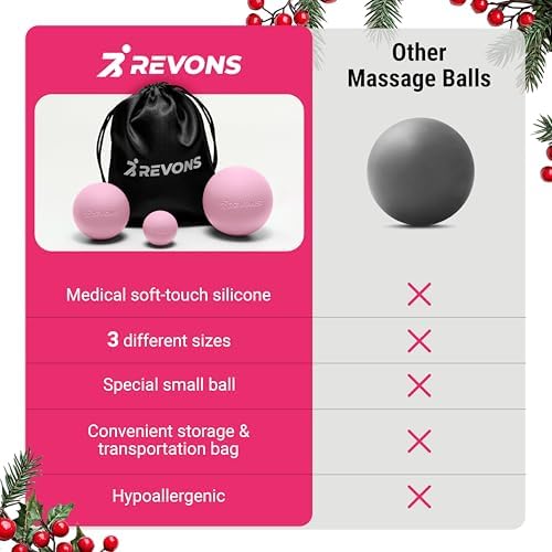 3 in 1 Massage Ball Set - Lacrosse Balls for Myofascial Release, Back Pain Relief, Face Fitness, Trigger Points, Yoga, Physical Therapy, Muscle Recovery and Soft Deep Tissue Massage (Pink) - Image 5