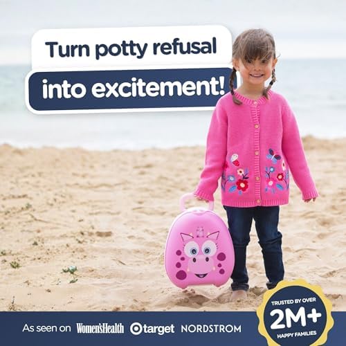 My Carry Potty - Pink Dragon Travel Potty, Award-Winning Portable Toddler Toilet Seat for Kids to Take Everywhere - Image 3