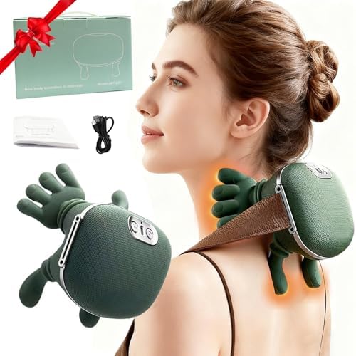 Upgraded Siasoo Neck Massager With Heat-Wireless Portable Shiatsu Neck and Shoulder Deep Tissue 4D Kneading Back Massage With Fingers,Simulated Human Hand Design Muscle Relax Hand Massager Gifts by Healthylife