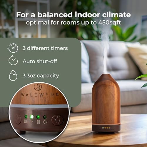 WALDWERK Diffuser (100ml) Made of Premium Acacia Wood - Essential Oil Diffuser for a Pleasant Indoor Atmosphere - Diffusers for Home - Aromatherapy Diffuser - Oil Diffuser - Image 2