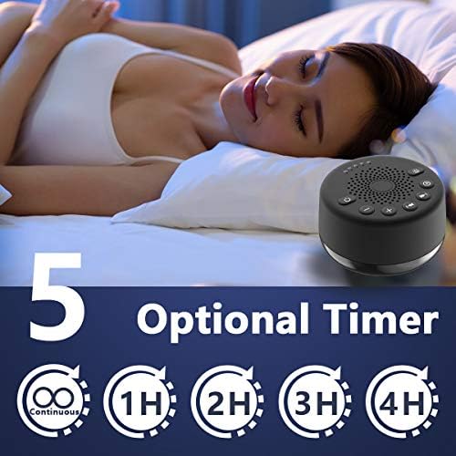 Easysleep Loudspeakers White Noise Machine with 25 Soothing Sounds and Night Lights with Memory Function 32 Levels of Volume and 5 Sleep Timer Powered by AC or USB for Sleeping (Black No Light) - Image 3