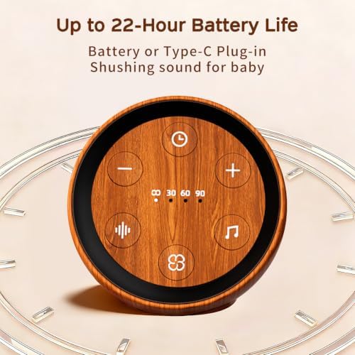 Portable Sound Machine White Noise Machine for Baby Kids Adults Sleeping with 32 Soothing Sounds 32 Volume Levels Brown Noise Machine with 4 Timer Memory Funtion for Travel Office Privacy - Image 6