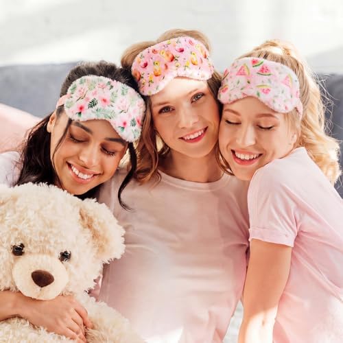 Cuffbow 6 Pack Fuzzy Sleep Masks Plush Eye Mask,Summer,Pink - Image 6