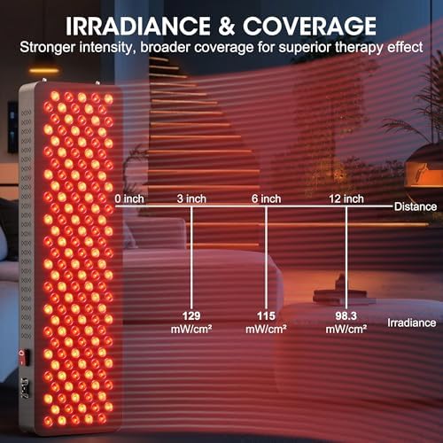 150 LEDs 750W Red Light Therapy - Upgraded 4-CORE LED Chips Red Infrared Light Device with 3 Modes, Timer & Rolling Base, 660nm/850nm Near Infrared Light for Face & Body Care - Image 5
