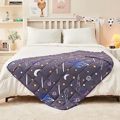 yescool Star Weighted Blanket 5 Pounds Cooling Weighted Lap Blanket, Galaxy Moon Heavy Blankets for Sleeping, Weighted Throw Blankets for 40-60lbs, 36"x48" - Image 4