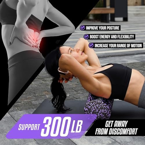 Yes4All High-Density EPP Round Back Roller Foam, Exercise Foam Roller for Yoga, & Pilates, Multiple Sizes and Colours, Purple Speckled - 18 inches - Image 4