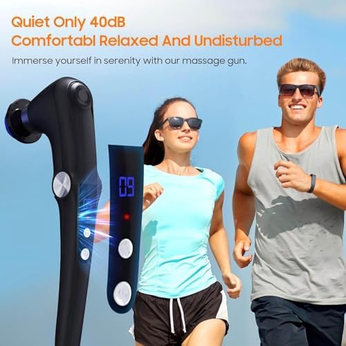 Massage Gun with 10 Replacement Heads, Massage Gun with Heat, Back Massager for Pain Relief Deep Tissue, Massager for Shoulder & Back Muscle Recovery, (Black) - Image 3