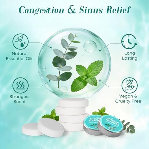 Shower Steamers Aromatherapy 15Pack, Eucalyptus & Mint, Gifts for Men Women - Image 4