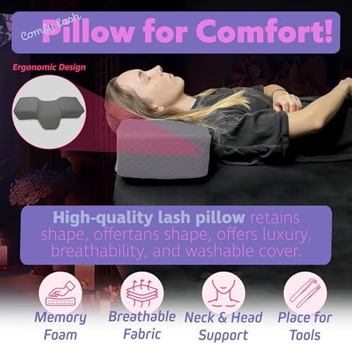Lash Pillow, Memory Foam Eyelash Pillow for Lash Beds, Gray - Image 2