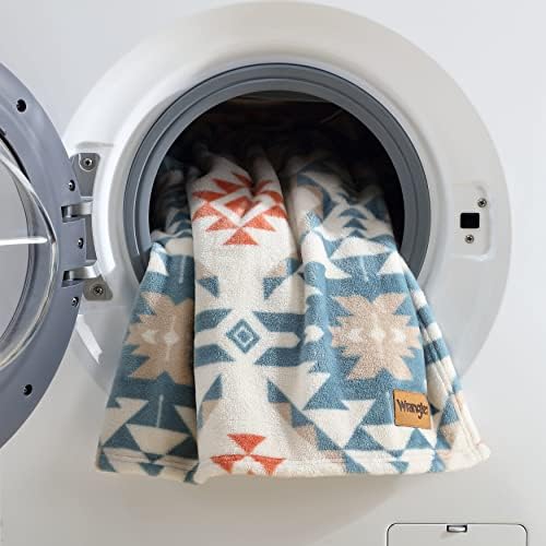 Wrangler - Twin Size Blanket, Super Soft & Reversible Plush Fleece Bedding, Throw Blanket for Couch or Bed (Dakota Blue) - Image 6