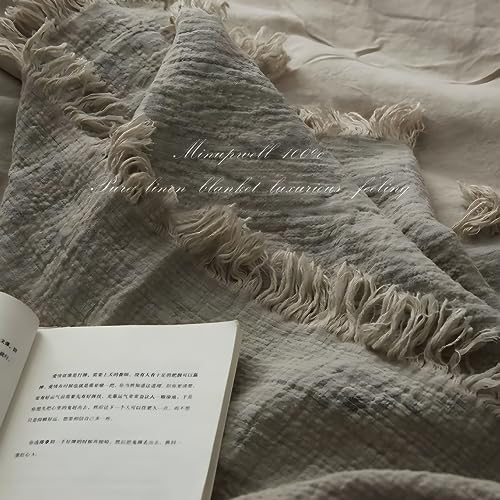 100% Pure Linen Blanket,100% Natural Flax Linen Throw Blanket, 79" L 100% French Flax Fabric,Soft,Breathable and Skin-Friendly Bed Blanket - Image 6