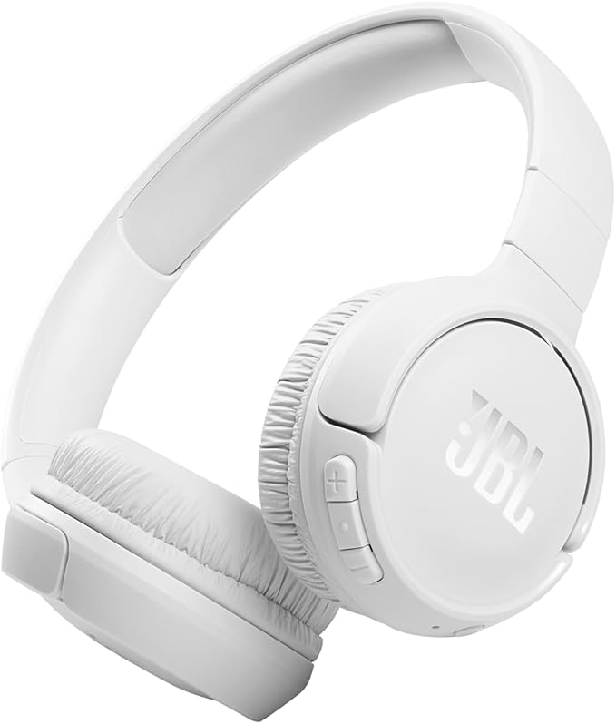 JBL Tune 510BT - Bluetooth headphones with up to 40 hours battery, microphone for call, foldable and comfortable, Android and iOs compatible (White) by JBL