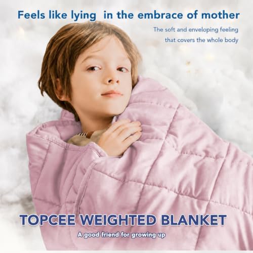 Topcee Weighted Blanket (7 lbs, 40" x 60") Cooling Throw Heavy Blanket for Sleeping Apply to 60-90 lbs, Soft Thick Breathable Blanket with Glass Bead, Easy Care - Image 3