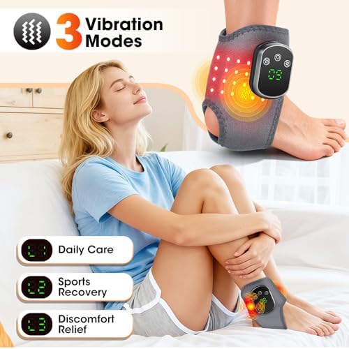 3 in 1 Foot Massager with Heat, Red Light, Triple Therapy, Cordless, Portable Ankle Massager, 3 Vibration Modes, 3 Heat Levels, 5 Intensity Levels, for Circulation, Plantar Fasciitis (Pack of 1) - Image 3