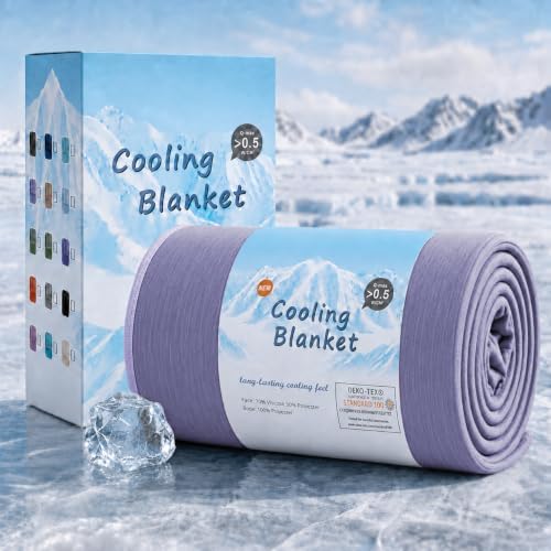 TOPCEE Cooling Blanket(60"x90"Twin Size)for Night Sweats Absorbs Heat to Keep Adults, Children Cool on Warm Nights, Q-Max 0.5 Cooling blankets for Hot Sleepers, Ultra-Cool Lightweight Blanket for Bed by Topcee%E2%80%94ForYourGoodSleep