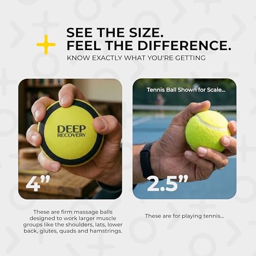 Deep Recovery Yoga Deep Tissue Massage Ball Set, Firm Density – 4-Inch Myofascial Release Balls for Feet, Back, Neck, Legs & Arms – Trigger Point & Mobility Therapy (2-Pack) - Image 2