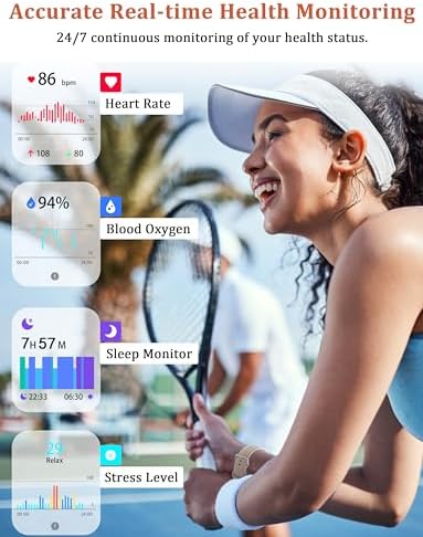 LODIMEKE Smart Watch, Alexa Built-in, Answer/Make Calls 44mm Smartwatch Women Men, 1.83" Sports Watch IP68 Waterproof, Heart Rate SpO2 Sleep Stress Monitor, Step Counter Watch for Android & iOS Phone - Image 5