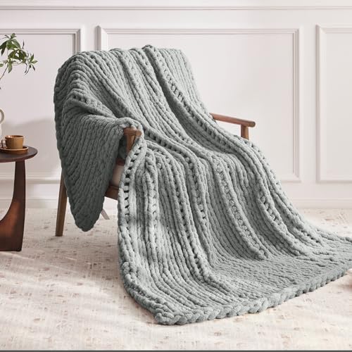Negwoo Chunky Knit Throw Blanket, Knitted Throw Chenille Yarn, 60"*80" - Image 2