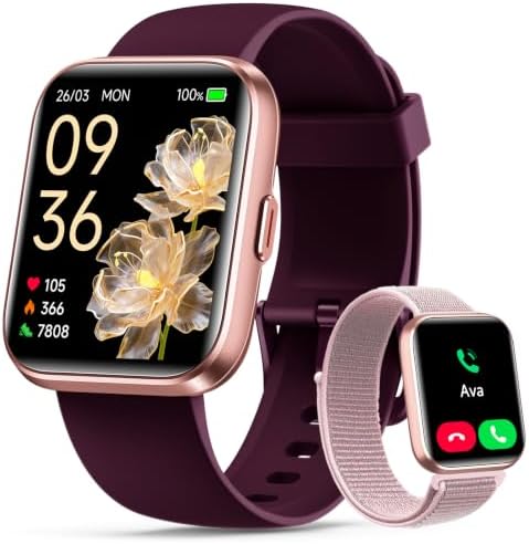 Smart Watches for Women, 1.83" Alexa Smart Watch for Android Phones & iPhones with Calls/Messages, 120+ Sport Modes Fitness Watches for Women Men with Heart Rate Monitor, Sleep/Activity/Health Tracker by WMK