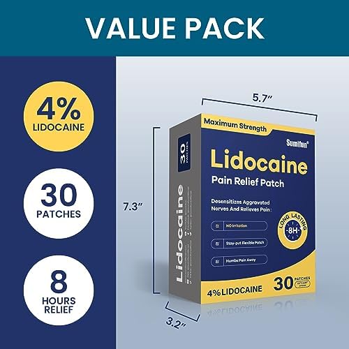 Sumifun 4% Lidocaine Pain Relief Patches 30 Count(Pack of 3) - Image 5
