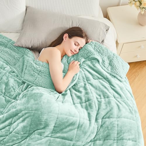 Cottonblue Sherpa Weighted Blanket for Adults 20lbs Queen Twin Size 60x80in by Cottonblue