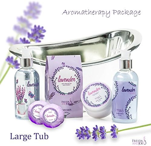 Aromatherapy Essentials Spa Set for Women in Large Silver Tub Bath Set - Image 4