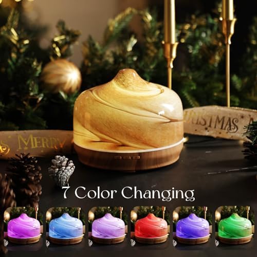 Porseme 500ml Glass Essential Oil Diffuser Aromatherapy Ultrasonic Cool Mist Humidifier 15-21 Running Hours Waterless Auto-Off Air Diffusers for Sleeping Yoga Working Spa(Desert) - Image 2