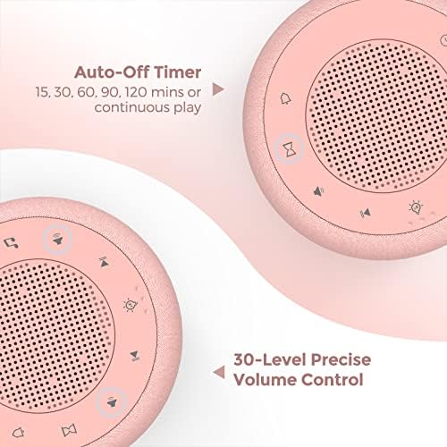 Buffbee Sound Machine & Alarm Clock 2-in-1-0-100% Display Dimmer, Under Light, Sleep Timer, Precise 30-Level Volume Control White Noise Machine - Image 5