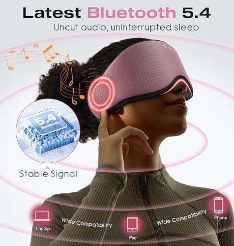 MUSICOZY Bluetooth Sleep Headphones with 3D Eye Mask for Zero Pressure - Image 4