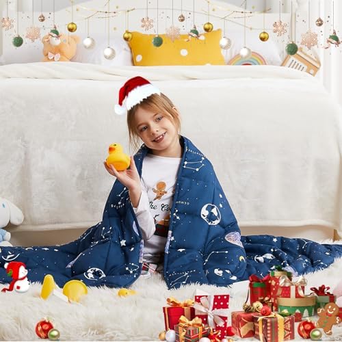 Weighted Blanket - 10 lbs Navy Starry Sky Heavy Blanket - Small Size Breathable Lap Blanket(41"x60", 10 lbs) - Image 4