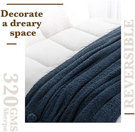 LBRO2M Sherpa Fleece Bed Blanket Super Soft Plush Warm Throw Twin 65"X90" - Image 3