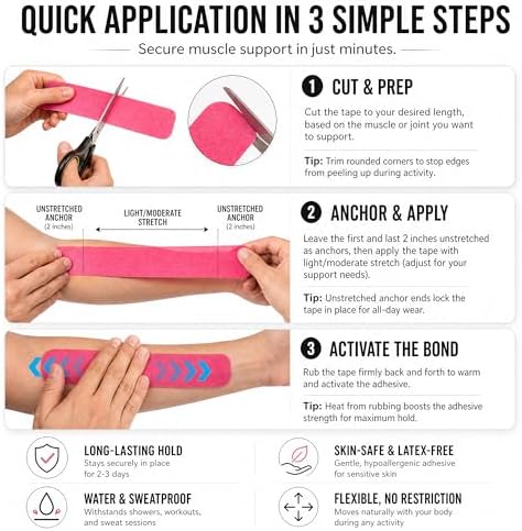 Kinesiology Athletic Tape Roll Sports Kinesio Tape for Skin Uncut - Image 4