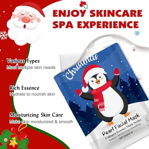 12 Pack Christmas Stocking Stuffers Facial Masks, Sheet Face Masks Skincare - Image 4