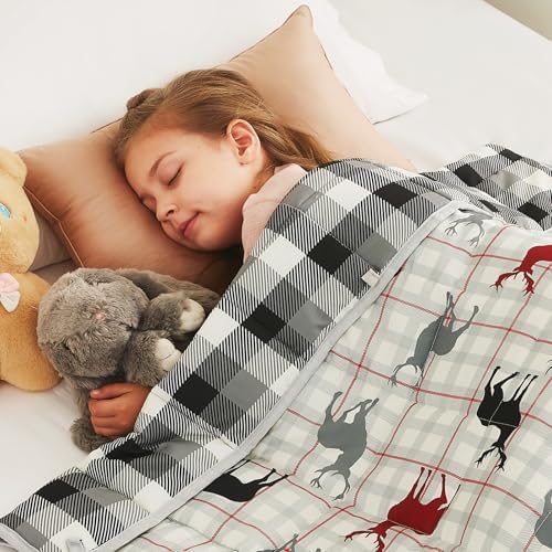 CuteKing Weighted Blanket - Weighted Blanket with Premium Glass Beads - Breathable Heavy Blanket for Comfortable Rest - Soft Thick Blanket All Season(3lbs, 36"x48", Deer) by CuteKing