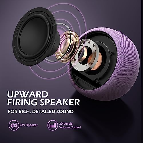 Buffbee Sound Machine & Alarm Clock 2-in-1, 0-100% Clock Face Brightness, Bottom Colored Light, Sleep Timer, Precise 30-Level Volume White Noise Machine, Digital Alarm Clocks for Bedrooms - Purple - Image 3
