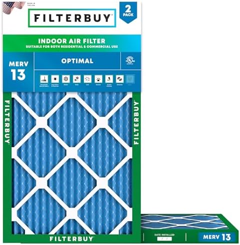 Filterbuy 24x36x1 Air Filter MERV 13 Smoke & Allergy Defense (2-Pack) by Filterbuy