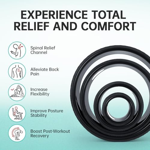 GymCope Back Roller Wheel 4 Pack Spine-Safe Groove, for Whole Family Yoga - Image 5