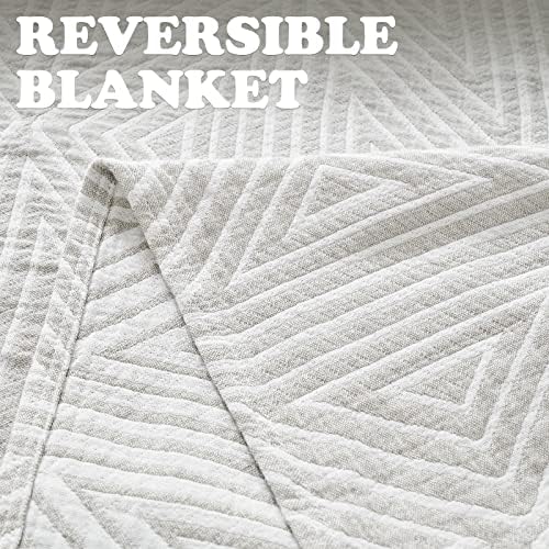 jinchan 100% Cotton Muslin Blanket Twin Boho Throw Blanket 60x80 Soft Gray - Image 4