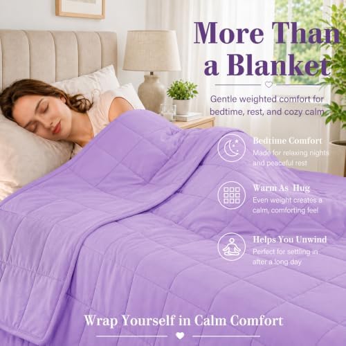 L'AGRATY Weighted Blanket - 48"x72" 15lbs Cooling Breathable Heavy Blanket with Glass Beads for Adult All-Season - Image 2
