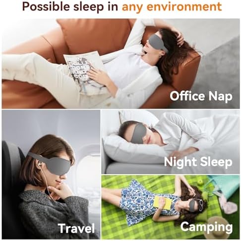 Sleep Mask, EVA BELLE Sleep Masks for Men Women, Zero Eye Pressure 3D Sleeping Mask, 100% Light Blocking Eye Covers with Adjustable Strap for Sleeping Travel Home Nap Rest Memory Foam - Image 5
